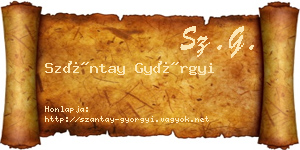Szántay Györgyi névjegykártya